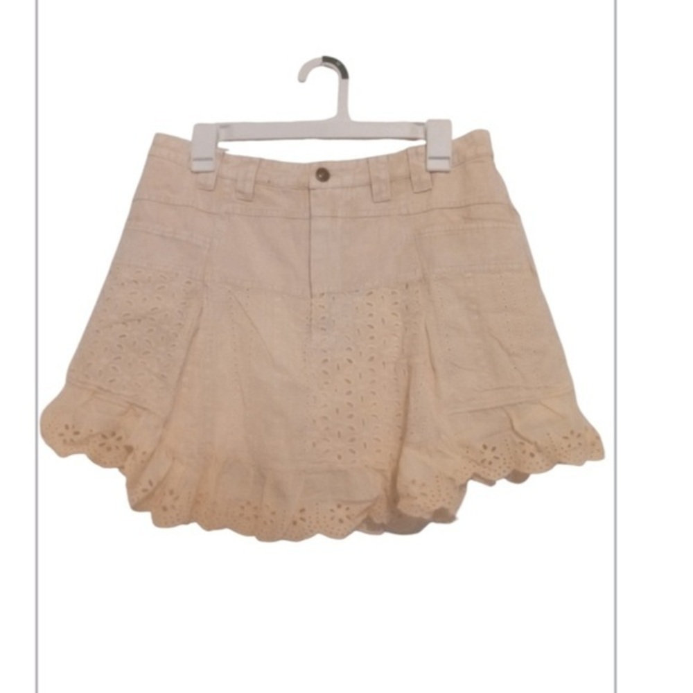 Oli & Hali Cream Eyelet Lace Southwestern Feminine Beach Skort Size Large